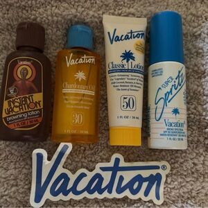 Vacation Sunscreen Travel Set With Sticker NWTS.